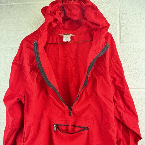 Vintage LL Bean Windbreaker Hooded Jacket Pullover Red Freeport Maine Kids Sz XL - Picture 5 of 13